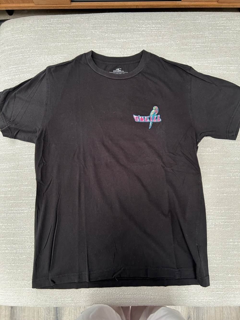 O'Neill Black Short Sleeve Tee with Tiki Neon Logo